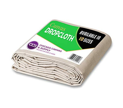 CCS Canvas Drop Cloth for Painting – Heavy Duty Cotton Duck Cloth Tarp for Curtains, Tablecloths, Backdrops – Washable & Reusable Floor Cover & Dust Sheet for Furniture (12x15 Ft) - size: 1 Piece Set, 12 by 15 Feet