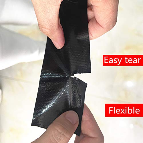 COSIMIXO 1-Pack Black Heavy Duty Duct Tape,2in x 55yds, Strong, Flexible, No Residue, All-Weather and Tear by Hand - Bulk Value for Repairs, Industrial, Professional Use - color: BLACK, size: 2INCH X 55YDS
