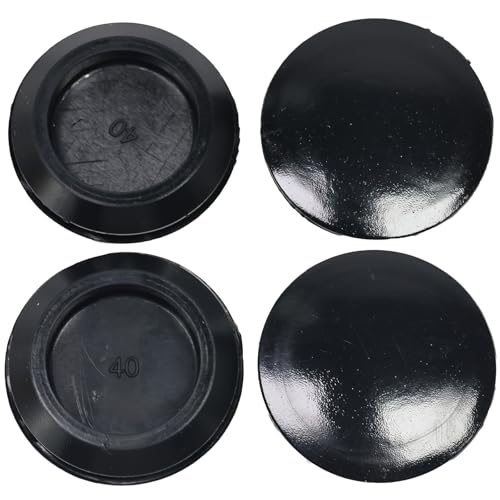 4 Pcs 40 mm Silicone Rubber Plugs Snap in Locking Hole Plugs for 40 mm (1-9/16") Round Holes, Flush Type Rubber Stoppers, Flexible Tube Pipe End Caps Covers, Waterproof Sealing Plugs, Black - color: Black, size: DH:1-9/16"(40mm)