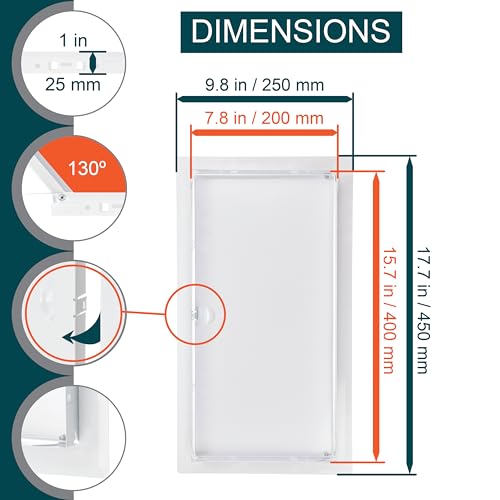 8" x 16" White Metal Access Panel, Service Shaft Door, Plumbing, Electricity Heating Alarm Wall for Drywall, Bathroom Services Hole Cover, Wall Covering - size: 8" x 16"