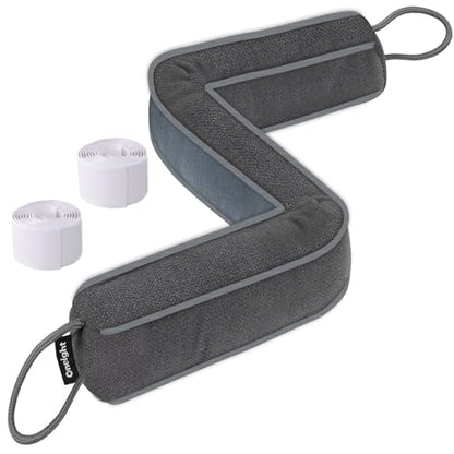 Door Draft Stopper for Bottom of Door and Window, Heavy Duty Guard Gap Snake Stripping, Cold Air Blocker, Warm Air Sealer, Door Noise Blocker with Hanging Loop, 32 inch, Grey - size: 32 inch
