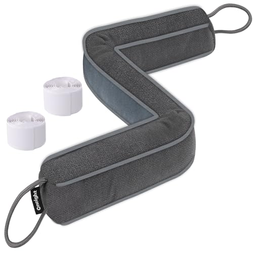 Door Draft Stopper for Bottom of Door and Window, Heavy Duty Guard Gap Snake Stripping, Cold Air Blocker, Warm Air Sealer, Door Noise Blocker with Hanging Loop, 32 inch, Grey - size: 32 inch