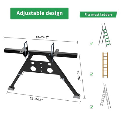 Ladder Stabilizer for Roof,Ladder Standoff,Extension Ladder Stabilizer Wall Standoff,Solid and Reliable Easy to Use,380 Lbs Weight Rating,Black - size: 24.5x28x34.5"
