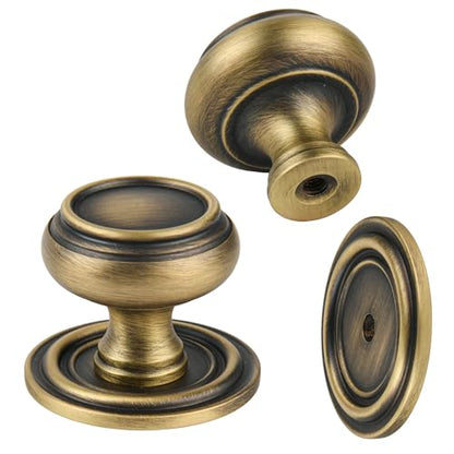 5 Pack Matt Bronze Solid Brass Kitchen Cabinet Knobs,Drawer Pulls, 1.18 Inch 30mm Diameter, Modern Furniture Handles for Cupboard Wardrobe(Antique) - style: Bronze
