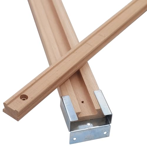 Wooden Drawer Slides 16 Inches Classic Wood Center Guide Track with Slide Glides (1 Pair) - size: 1 Pair