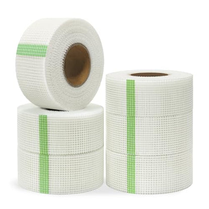 QILIMA Drywall Joint Tape 2 Inch x 148 Feet- Heavy-Duty Self-Adhesive Fiberglass Mesh Tape for Drywall Repair, Joint Taping, Crack Fixing(6 Rolls) - size: 2Inch x 148 Feet
