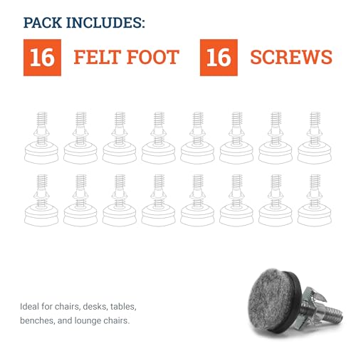 Furniture Levelers for Uneven Floors - 16 Pack Adjustable Leveling Feet Heavy Duty Table Leg Levelers, Chair Stabilizers Support 400 lbs - 1/4-20 Furniture Leveling Pads - size: 16 Pack