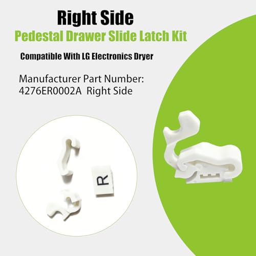 4276ER0002A Right Side Pedestal Drawer Slide Latch Compatible with LG Electronics Dryer,Replacement Assembly for Plastic Latch of Dryer Pedestals - style: Right
