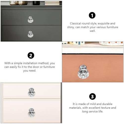 jojofuny 1.1" Acrylic Crystal Cabinet Knobs with Durable Metal Base – Elegant Clear Drawer Pulls for Kitchen & Bathroom Cabinets, Dressers – Easy Installation, Scratch-Resistant, Set of 10