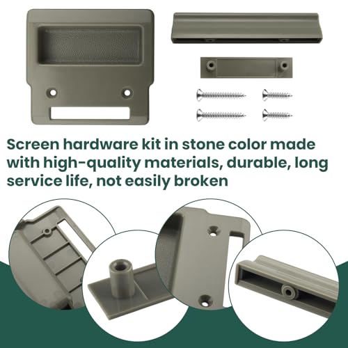 Stone Screen Hardware kit for Andersen Doors,Stone Sliding Screen Door Pull for Andersen A-Series Gliding and Hinged Patio Doors, Frenchwood Narroline, Perma-Shield(1982 to Present)