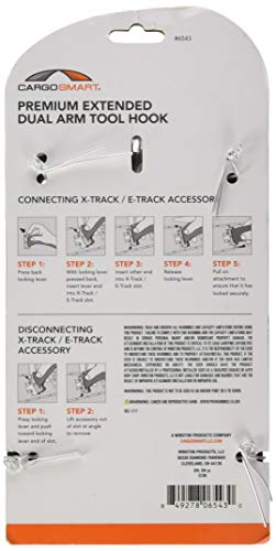 CARGOSMART Extended Dual Arm Tool Hook - Grey Powder Coat 1 Pk - style: Extended Dual Arm Tool Hook