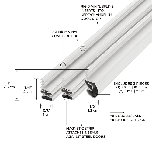 M-D Building Products 47006 White Vinyl with Magnetic Strip Top and Sides Door Seal Kit for Steel Doors - color: White