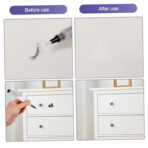 Fillable Touch up Paint Pen Brush, 5PCS 6ml Visible Paint Touch up Pen, Portable Refillable for Walls, Wood Floors, Cabinets, Windows, Doors.