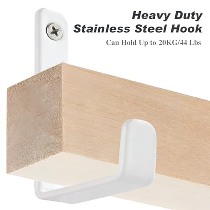 Stainless Steel Hooks for Hanging, Heavy Duty Hooks, Coat Hook, Wall Hooks Wall Mounted Hook Towel Hook Garage Holder Screw Hanger, 6 Pack (White) - color: White