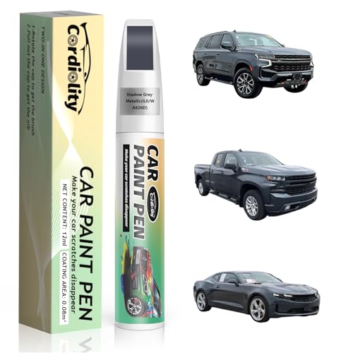 Car Touch Up Paint Shadow Gray Metallic(GJI/WA626D) for Chevrolet, Color Accurate Car Scratch Repair Pen Fix Auto Paint Chips and Nicks - color: Shadow Gray Metallic(GJI/WA626D)for Camaro/Colorado/Express/Malibu/Silverado/Suburban/Tahoe/Blazer/Bolt/Corvet