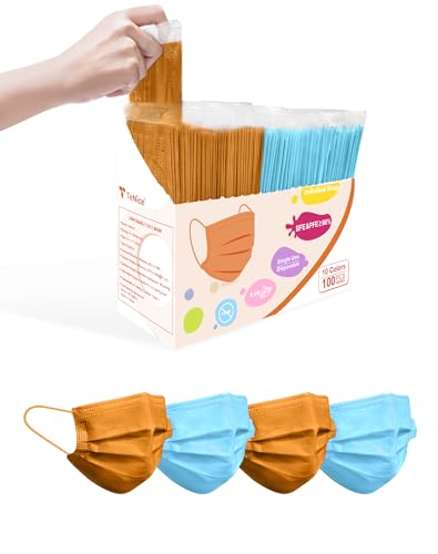 Face Masks Disposable 100 Pack, 4 Ply ASTM Level 3 Medical Grade, Breathable for Adult Outdoor Protection, Individually Wrapped for Home, School & Office, Crimson Gold - color: Crimson Gold