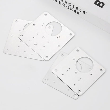 4pack Hinge Repair Plates, Cupboard Door Hinge Replacement Plate Kit with 24pcs Screw, Flat Stainless Steel Kitchen Cabinet Fixing Joining Wardrobe Mending Bracket with Holes, 9x9cm, Silver - color: 4pcs 9x9cm