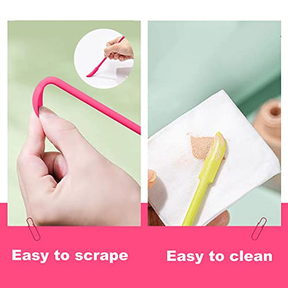 Small Beauty Spatula, 4 Pcs Mini Spatula for Cosmetics Lotion Makeup, Every Drop Tiny Spatula for Makeup and Kitchen Jar, Wax Waxing Body Hair Removal - color: H-25357