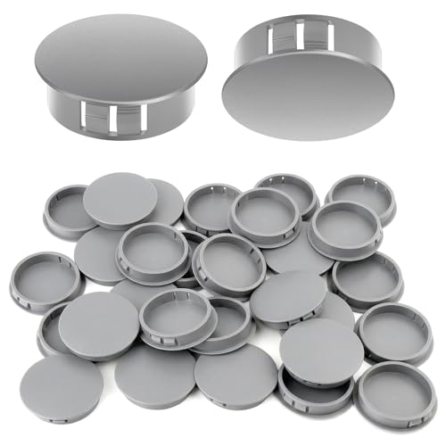30PCS 1-3/4" Plastic Plugs Hole, Cabinet Hole Decorative Covers, Gray Plastic Plugs for Round Furniture Holes - color: Gray, size: 1-3/4"(30)