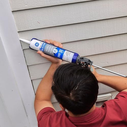 GE All Purpose Silicone Caulk, Clear, 10 fl oz Cartridge, 1 Pack - 100% Waterproof Silicone Sealant, Stronger Adhesion, Freeze & Sun Proof - color: Clear, style: 1 Pack