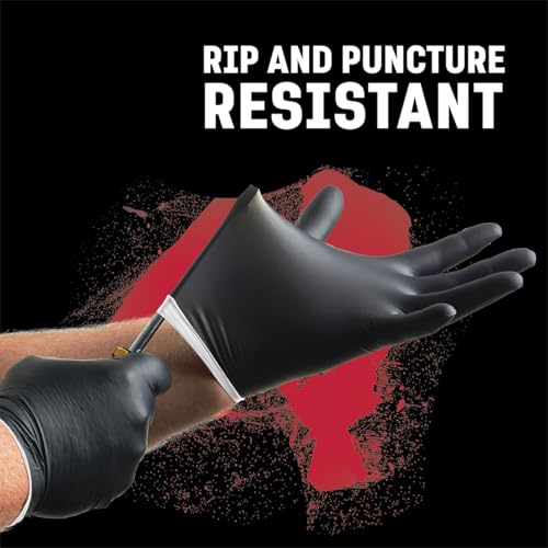 Venom Steel Nitrile Gloves, 6 mil Disposable Latex Free Black Gloves, 2 Layer Rip Resistant Gloves, XX-Large (Pack of 90) - size: XX-Large (Pack of 90)