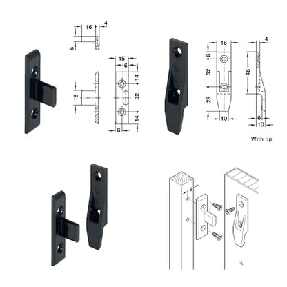 Keku EH Suspension Fittings Panel Frame Components Clips Connectors Bracket Partition Fastener Shelf Support Load Capability 20kg Plastic (20 Pairs) - size: EH