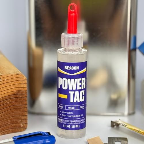 BEACON Power-Tac - The Ultimate All-Purpose Glue with Superior Strength, Low Odor, and Fast 10-Minute Dry Time, 4-Ounce - size: 4-Ounce, style: 1-Pack