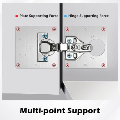 22PCS Cabinet Door Hinges, Stainless Steel Door Hinge Repair Kit Plate with Mounting Screws, Large Hinge Repair Board for Kitchen Cabinet, Cupboard Doors and Furniture