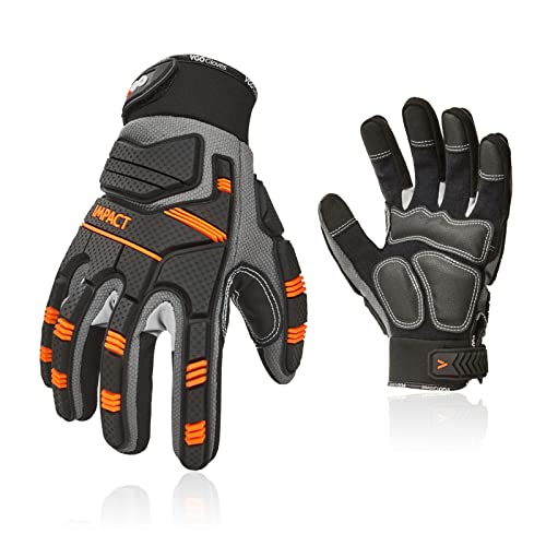 Vgo Safety Work Gloves - Mechanics & Impact, Anti-Vibration & Rigger Gloves (Heavy Duty, M, Gray, SL9792IP) - color: Gray Orange-pro Version, size: Medium (1 Pair)