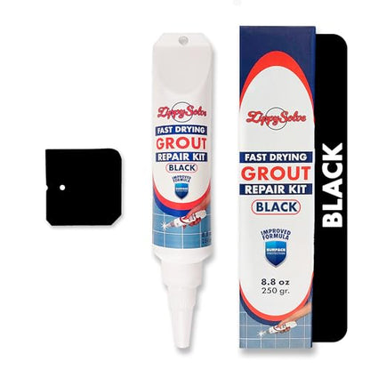 Tile Grout, Repair Kit, Restore & Renew Tile Joints Line, Fast Drying Tile Grout Paint Squeeze Tube for Bathroom Shower Kitchen Floor, Waterproof (8.8 oz, Black) - style: Black