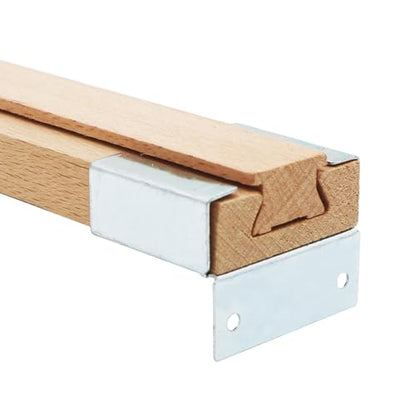 Wood Drawer Slides 4PCS 16 Inch Wooden Drawer Rails Classic Wood Center Guide Track with Metal Slide Glides Bracket Drawer Glides Rails Replacement Kit