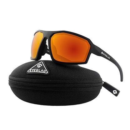 REV Z87+ Powersports Motorcycle Riding Goggles HD High Contrast UV400 Sports Wrap Sunglasses Safety Glasses - color: Inferno Red