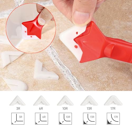 Stainless Silicone Caulking Tools Kit,Set of 13pcs Sealant Finishing Tool Grout Scraper,Putty Knives,5 Silicone Pads,Sink Joint Caulk Remover with 3pcs Glass Glue Angle Scraper