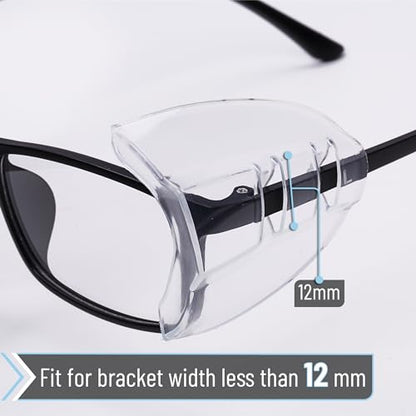 UNCO- Safety Side Shields for Glasses, 2/4/6/10/12/16/20/24/30/32 pcs, Safety Glasses Side Shields for Eyeglasses - style: 10 Pcs