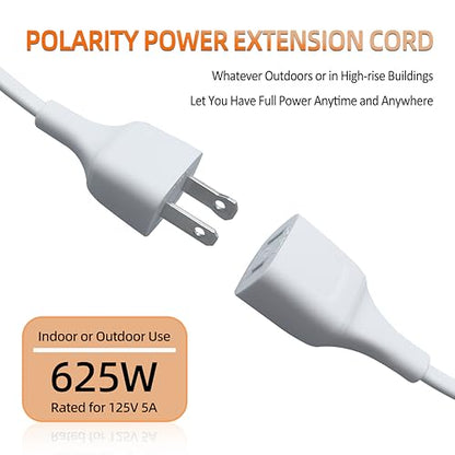 White Extension Cord 10FT (3m) Thin Flexible Light Duty for Indoor Use 625W 125V 5A 2 Prong Power Cable Plug Ideal for Heather, Humidifier, Holiday Lights, Lamps, Security Cameras, Appliance (1 Pack) - size: 10FT White (1 Pack)