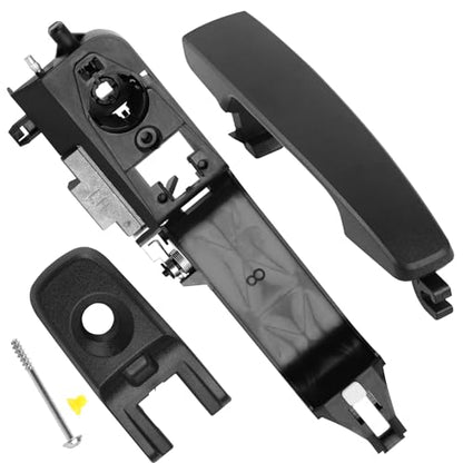 SHACHAR Exterior Door Handle Kit, Front Left Driver Side 8S4Z-5422404-AA Compatible with Ford Focus 2008-2011, Cap w/Keyhole 8S4Z-54218A14-AA, Bracket 8S4Z-5426685-B Matte Black - size: Front Left Driver Side