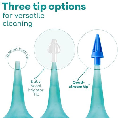Medi Grade Large Ear Bulb Syringe, 3.04 fl oz - Translucent Bulb Ear Wax Removal Tool with Quad-Stream Tip Ear Cleaner - Travel Friendly and Gentle Ear Cleaning Kit - size: 90ml
