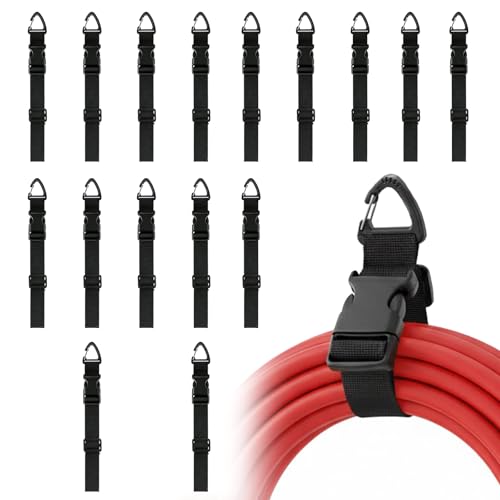 16-Pack Heavy Duty Extension Cord Organizer with Adjustable Arms - 17 Inch Wall Mounted Holder with Triangle Hooks for Garage Workshop Storage, Cord Reel Hanger for Tools and Cables - color: 16-Pack 17''
