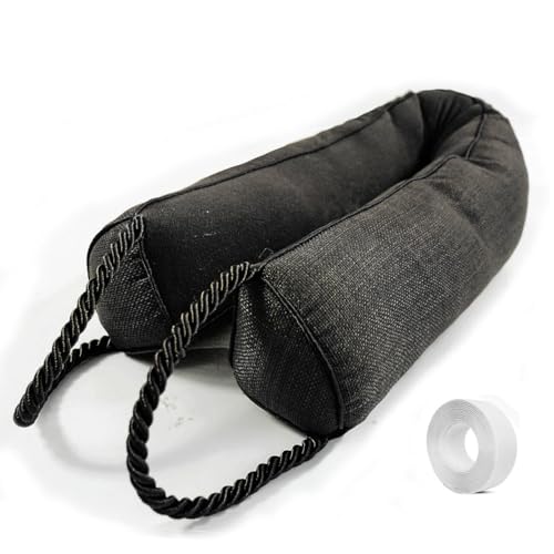 Under Door Draft Stopper-Weighted Door Draft Bottom Weather Stripping Noise Blocker for Doors and Windows (Black, 36 inch) - color: Black, size: 36 inch
