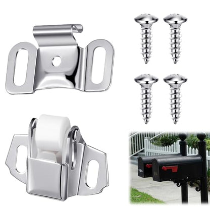 Shimeyao 1 Set Mailbox Replacement Roller Catch Latch with Screws Hardware Roller Wheel Spring Door Catch Latch for Cabinet Doors Rv Camper Kitchen