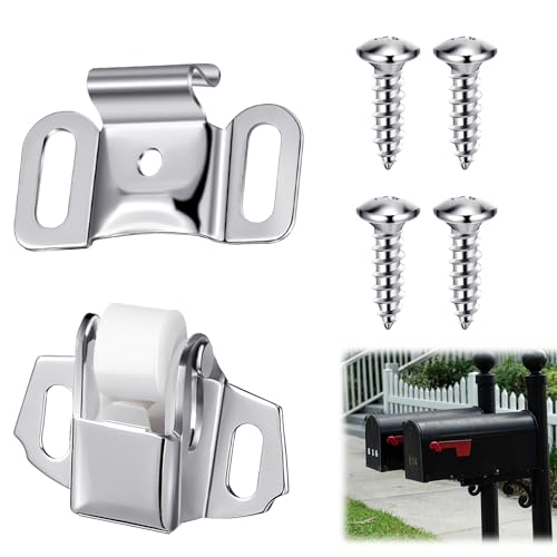Shimeyao 1 Set Mailbox Replacement Roller Catch Latch with Screws Hardware Roller Wheel Spring Door Catch Latch for Cabinet Doors Rv Camper Kitchen