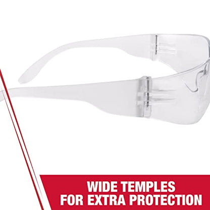 Radians Clear Safety Glasses, Scratch-Resistant, Wraparound, One Size - color: Clear, size: 1 Count (Pack of 1)