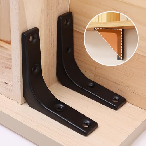 1 Pair Stainless Steel Right Angle Shelf Bracket Heavy Duty Furniture Repair Fixing Bracket Wall Mounting Rack Braces 7.5cm*7.5cm*2cm