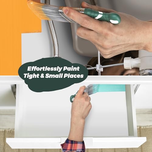 3 Pack 2 Inch Angled Paint Brush Set, Synthetic Bristles, Easy Grip Rubber Short Handle, Smooth Finishes Paint Brushes for Painting Walls, Cabinets, Sash, Edge, Corner, Cut in, Trim, Touch up