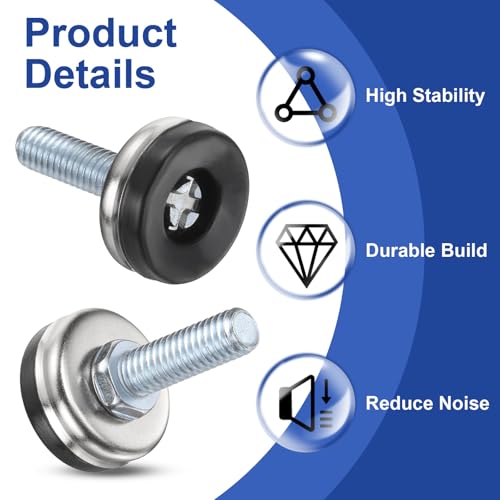 uxcell 5/16"-18 Thread Furniture Feet Levelers, 8Pcs 25.4x26mm LxW Adjustable Furniture Feet Screw in Threaded Leveling Leg Screw on Chair Foot Glides Leveling for Table Chair Silver - color: Silver, size: 5/16"-18 25.4x26mm