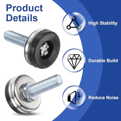 uxcell 5/16"-18 Thread Furniture Feet Levelers, 8Pcs 25.4x26mm LxW Adjustable Furniture Feet Screw in Threaded Leveling Leg Screw on Chair Foot Glides Leveling for Table Chair Silver - color: Silver, size: 5/16"-18 25.4x26mm