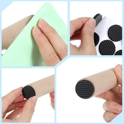 93pcs Anti Slide Furniture Grips,8 Sizes of Nons Slip Pad, 3 Styles of Noise-Reducing Self-Adhesive Non Slips Pad, Chair Leg Floor Protectors for Various Furniture Legs, Black