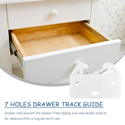20PCS Plastic Drawer Rail Drawer Rail Replacement Furniture Parts, Suitable for Dressing Tables, cabinets, and Drawer Systems, Easy to use, Rail Drawer Furniture cabinets, wardrobes