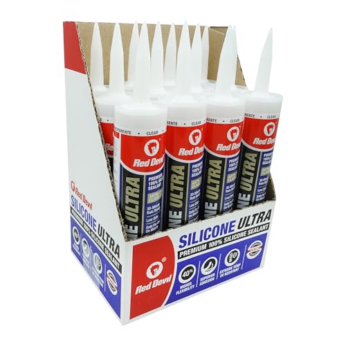 Red Devil 0787 Silicone Ultra 100% RTV Silicone Sealant, 10.1 oz., Clear, 12 Pack - color: Clear, size: 12 - Pack, style: 10.1 oz.
