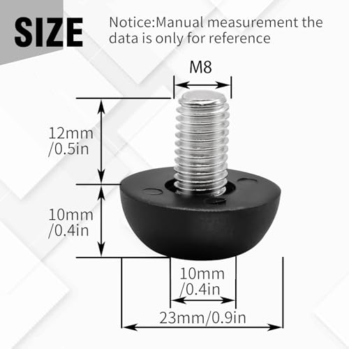 8mm x 1.25 M8 Adjustable Furniture Leg Leveler, Thread Screw in Furniture Leveling Feet Glides, Outdoor Stainless Steel Leveling Feet Glides for Table Chairs Cabinet and Stool (18)
